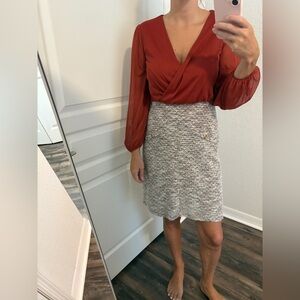 Enfocus Studio Gray Tweed Pencil Skirt